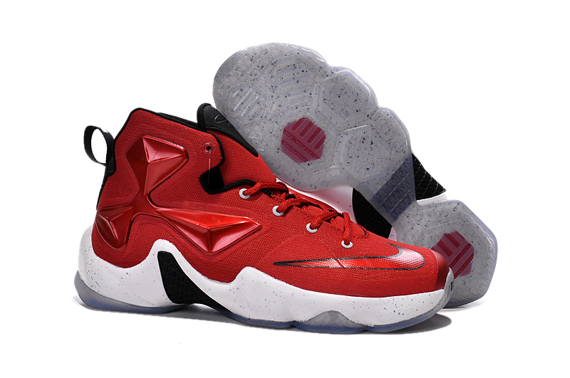 Women Nike Lebron James 13 Red White Shoes - Click Image to Close