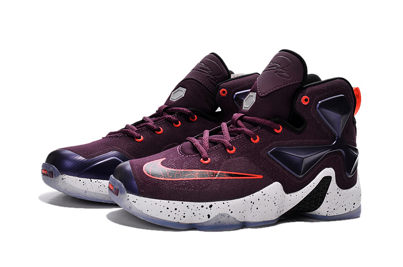 Women Nike Lebron James 13 Wine Red Purple Shoes - Click Image to Close