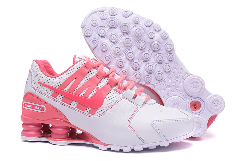 Women Nike Shox Avenue White Pink Shoes - Click Image to Close