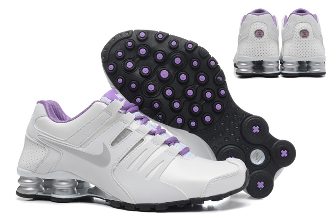 Women Nike Shox Current White Grey Purple Sport Shoes