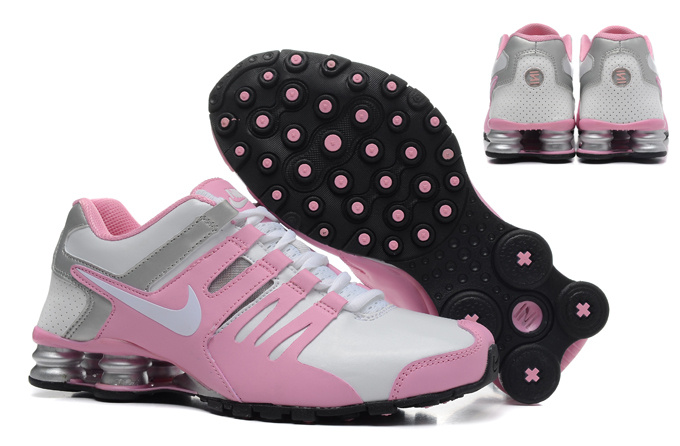 Women Nike Shox Current White Pink Grey Sport Shoes - Click Image to Close