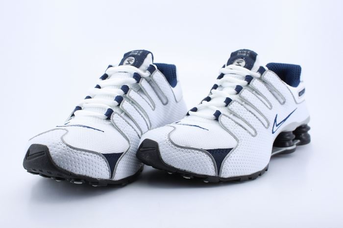Women Nike Shox NZ White Blue Shoes - Click Image to Close