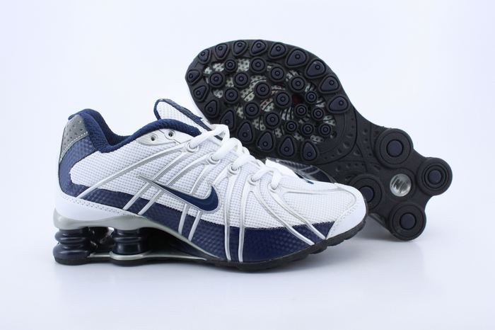 Women Nike Shox OZ White Deep Blue Shoes - Click Image to Close