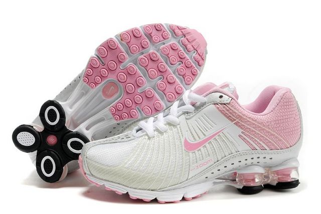 Women Nike Shox R1 White Pink Shoes