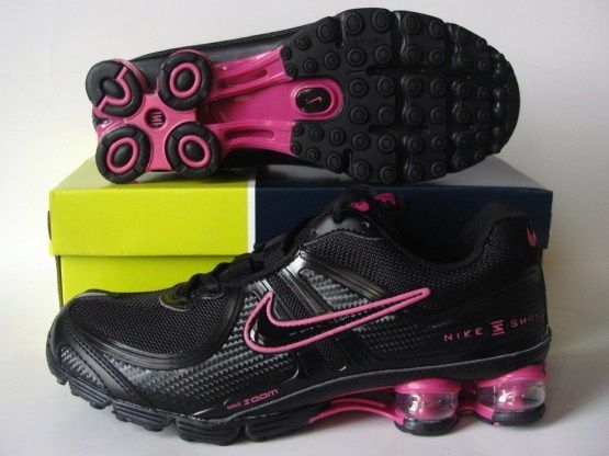 Women Nike Shox R2 Black Red Shoes - Click Image to Close