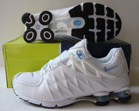 Women Nike Shox R3 White Blue Shoes - Click Image to Close