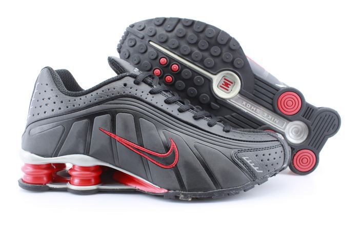 Women Nike Shox R4 Black Red Footwear - Click Image to Close