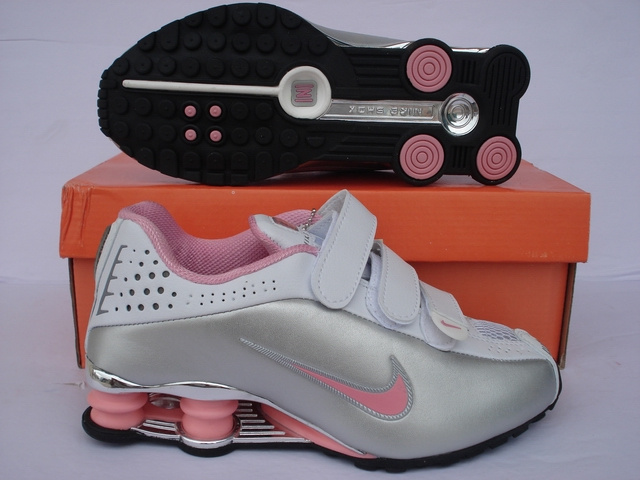 Women Nike Shox R4 Magic Button White Silver Pink Shoes