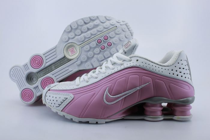 Women Nike Shox R4 Pink White Footwear