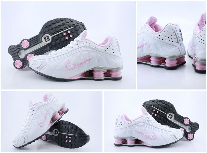 Women Nike Shox R4 Shoes White Pink Shoes