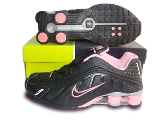 Womens Nike Shox R4 Shoes Black Pink Grey - Click Image to Close