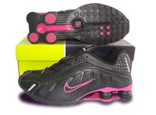 Womens Nike Shox R4 Shoes Black Pink
