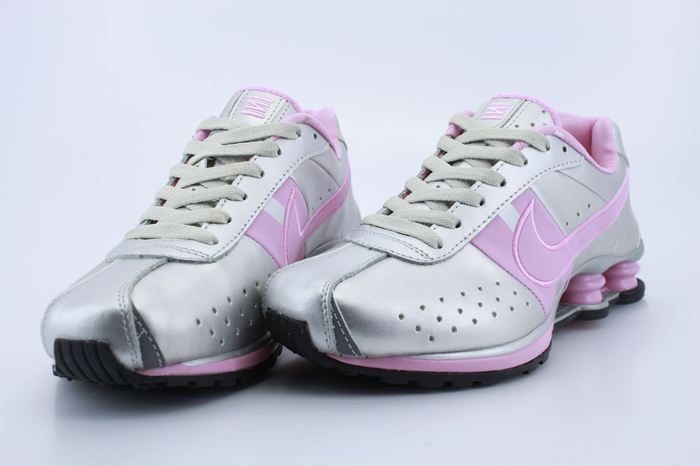 Women Nike Shox R4 Silver Pink Footwear - Click Image to Close