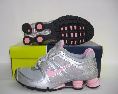 Women Nike Shox R5 Silver Pink Shoes - Click Image to Close
