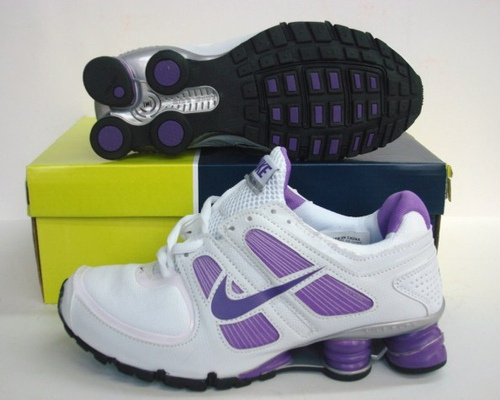 Women Nike Shox R5 White Purple Shoes