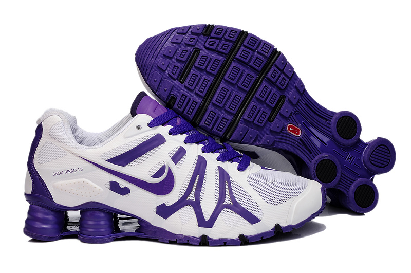 Women Nike Shox Turbo+13 White Purple Shoes