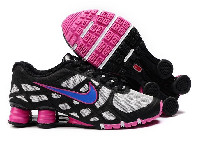 Women Nike Shox Turbo 12 Mesh Black Grey Pink Shoes