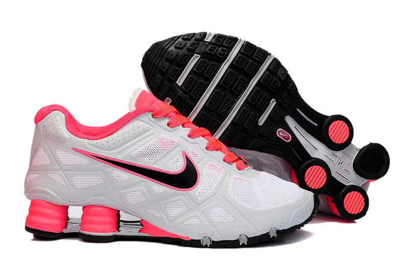 Women Nike Shox Turbo 12 Mesh White Pink Black Shoes - Click Image to Close