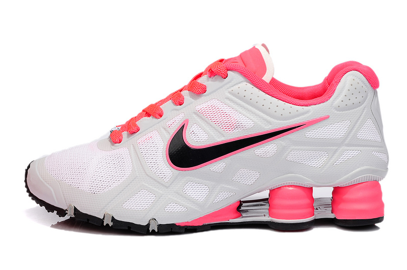 Women Nike Shox Turbo 12 Mesh White Pink Black Shoes - Click Image to Close