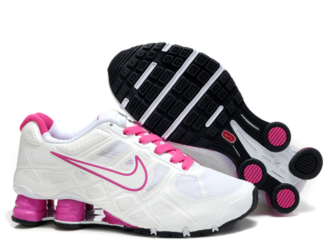 Women Nike Shox Turbo 12 Mesh White Pink Shoes - Click Image to Close