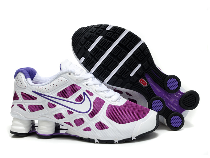 Women Nike Shox Turbo 12 Mesh White Purple Shoes - Click Image to Close