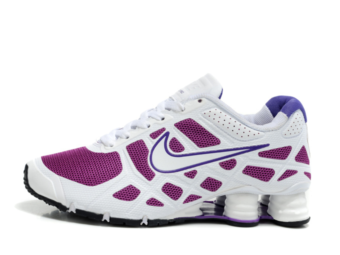 Women Nike Shox Turbo 12 Mesh White Purple Shoes - Click Image to Close