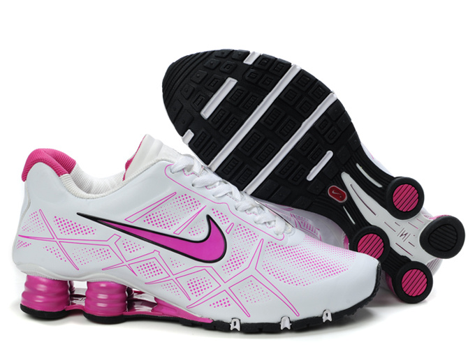 Women Nike Shox Turbo 12 White Pink Shoes - Click Image to Close