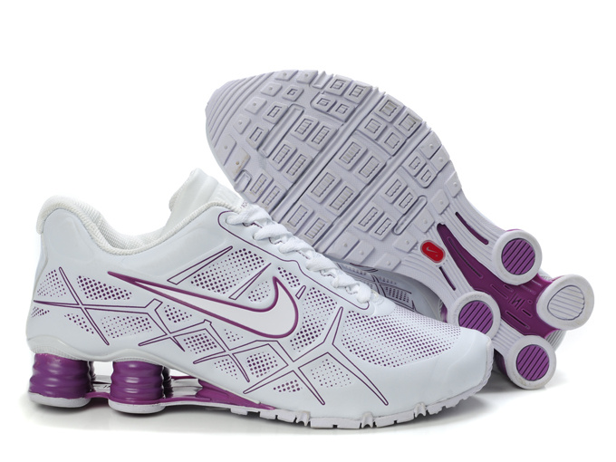 Women Nike Shox Turbo 12 White Purple Shoes - Click Image to Close