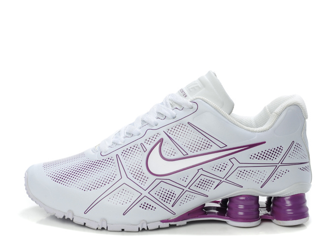 Women Nike Shox Turbo 12 White Purple Shoes - Click Image to Close