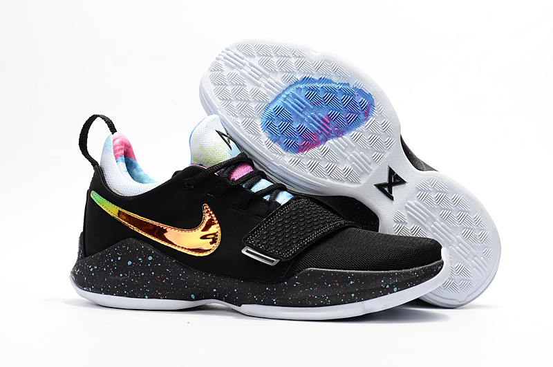 Women Nike Zoom PG 1 Black Gold Shoes - Click Image to Close