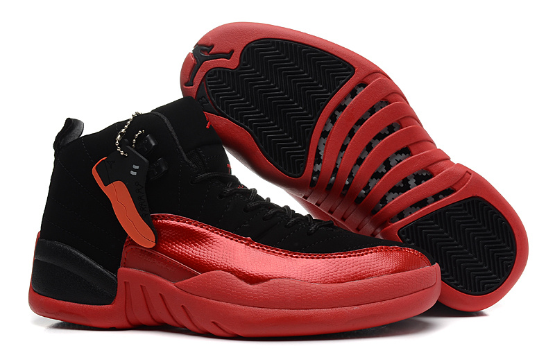 Nike Air Jordan 12 Black Red Shoes For Women