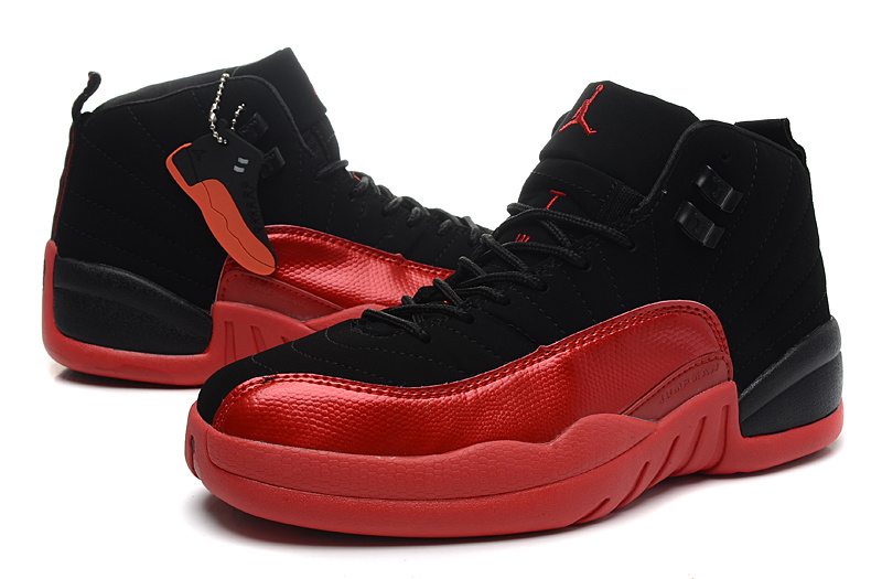 Nike Air Jordan 12 Black Red Shoes For Women