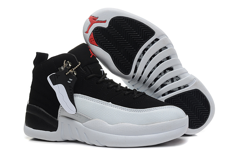 Nike Air Jordan 12 Black White Shoes For Women