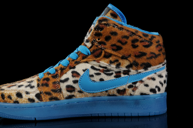 Nike Cheetah Print Jordan 1 Baby Blue Shoes For Women - Click Image to Close