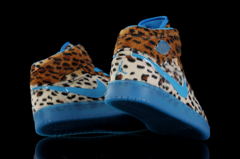Nike Cheetah Print Jordan 1 Baby Blue Shoes For Women - Click Image to Close