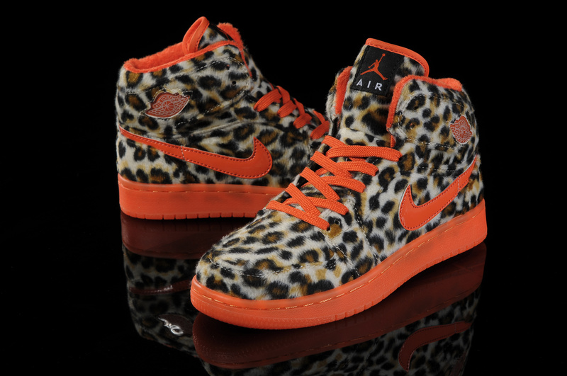 Nike Cheetah Print Jordan 1 Orange Shoes For Women