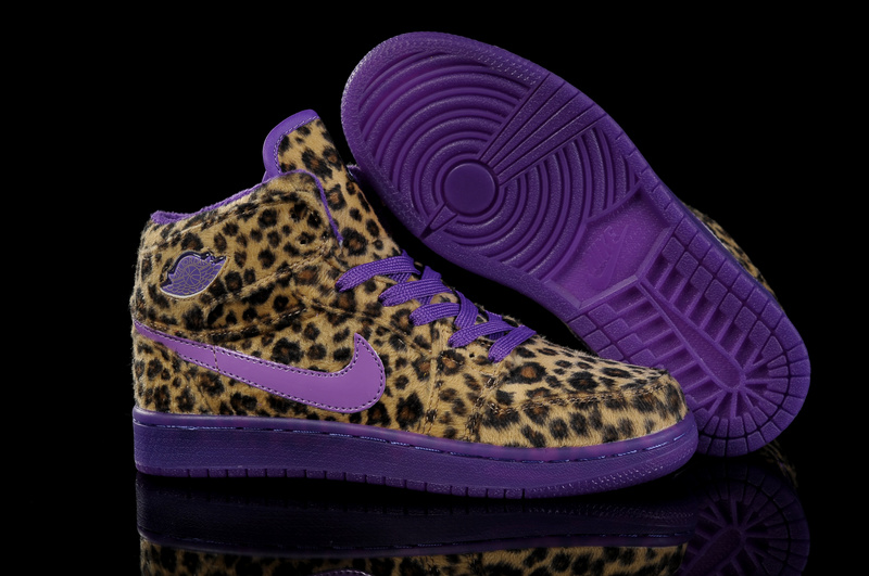 Nike Cheetah Print Jordan 1 Purple Shoes For Women - Click Image to Close