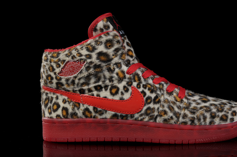 Nike Cheetah Print Jordan 1 Red Shoes For Women - Click Image to Close