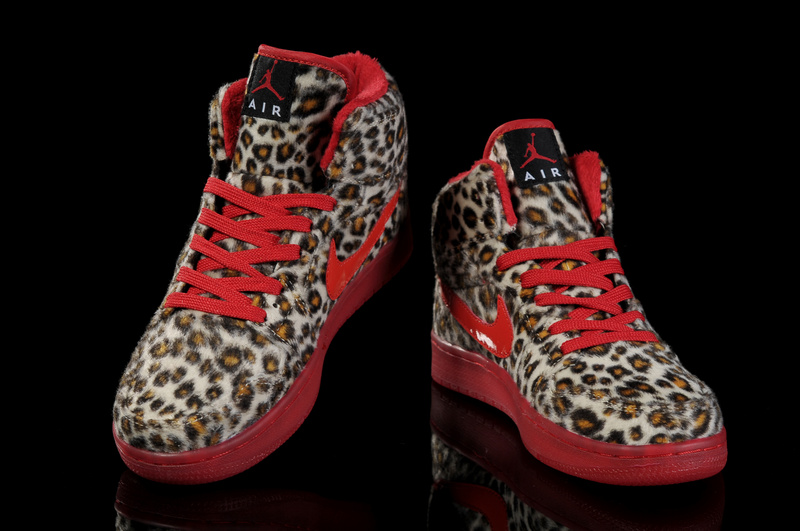 Nike Cheetah Print Jordan 1 Red Shoes For Women - Click Image to Close