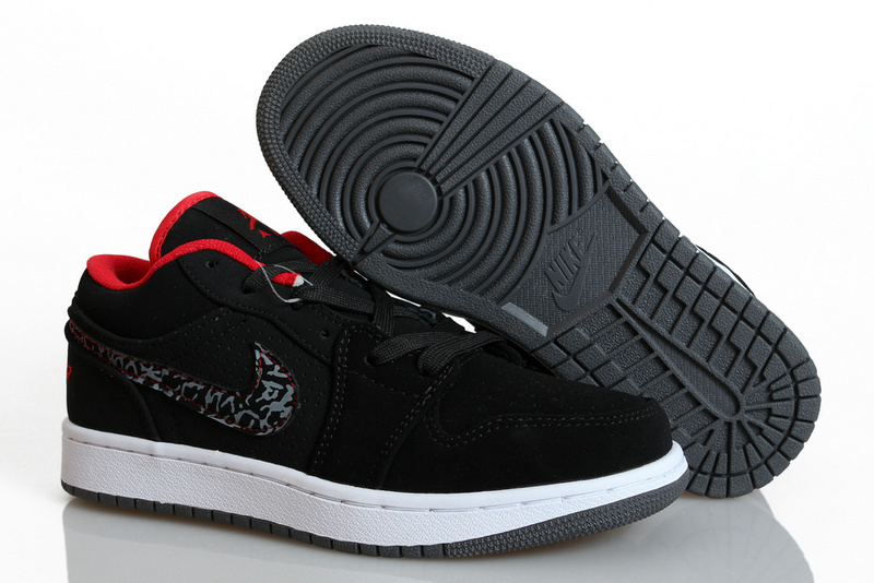 Nike Jordan 1 Low Basketball Shoes For Women Black White - Click Image to Close
