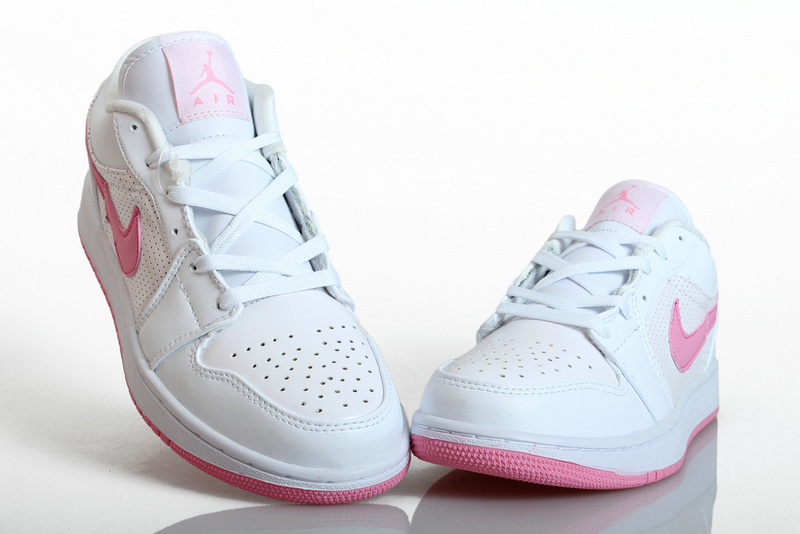 Nike Jordan 1 Low Basketball Shoes For Women White Pink