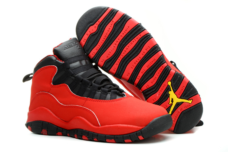 Nike Jordan 10 Red Black Shoes For Women - Click Image to Close