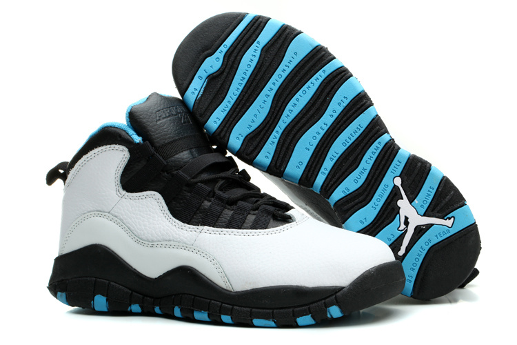 Nike Jordan 10 White Black Blue Shoes For Women - Click Image to Close