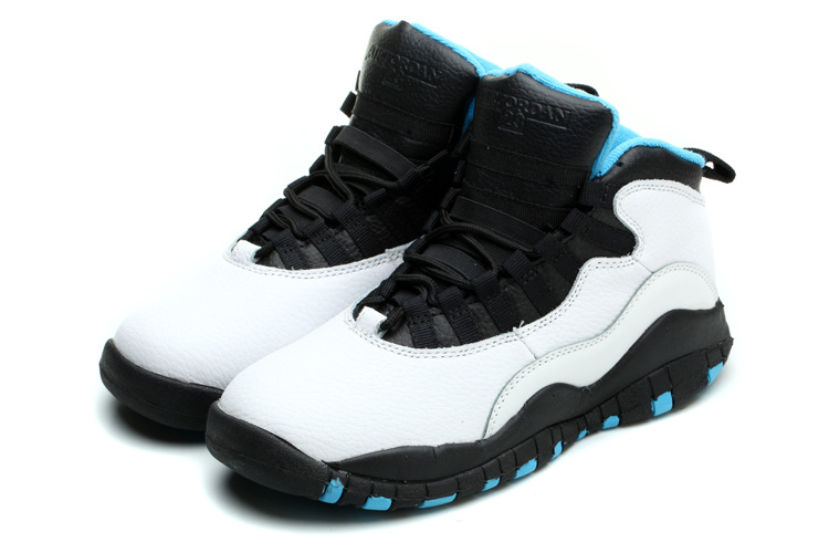 Nike Jordan 10 White Black Blue Shoes For Women - Click Image to Close