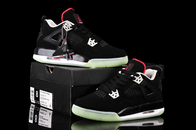 Nike Jordan 4 Midnigh Black Red Shoes For Women