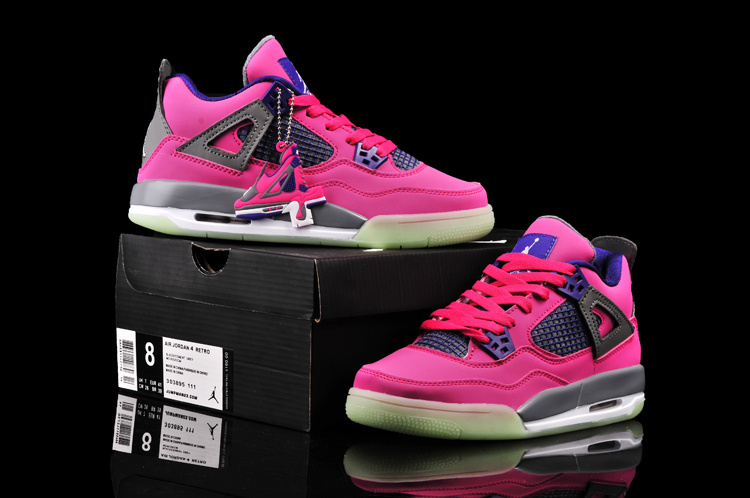 Nike Jordan 4 Midnigh Red Black Blue Shoes For Women - Click Image to Close