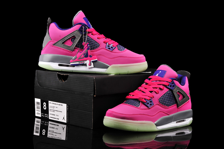 Nike Jordan 4 Midnigh Red Black Blue Shoes For Women