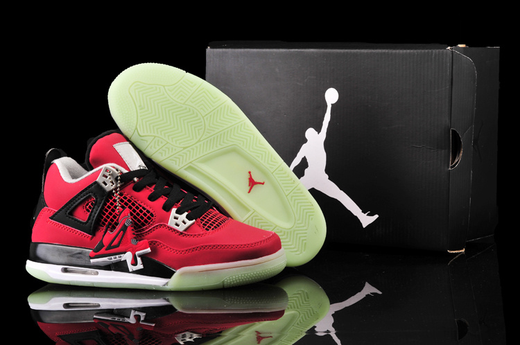 Nike Jordan 4 Midnigh Red Black Shoes For Women - Click Image to Close