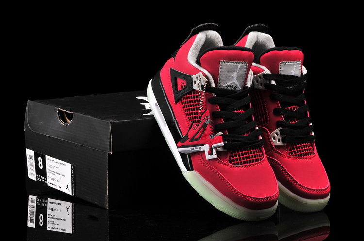 Nike Jordan 4 Midnigh Red Black Shoes For Women - Click Image to Close