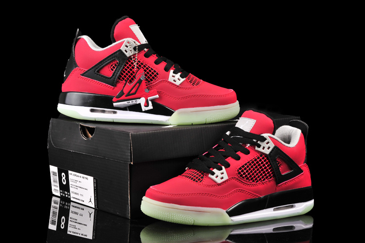 Nike Jordan 4 Midnigh Red Black Shoes For Women - Click Image to Close